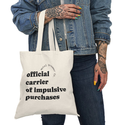 Official Carrier of Impulsive Purchases Tote Bag, Eco-Friendly Bag, Shopping Tote